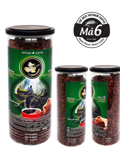 Cà phê T-DRAGON Thượng Hạng - ARABICA ROBUSTA NGUYÊN HẠT hộp 360gr