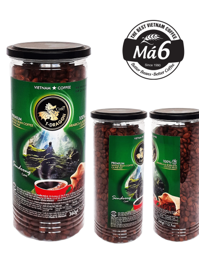 Cà phê T-DRAGON Thượng Hạng - ARABICA ROBUSTA NGUYÊN HẠT hộp 360gr