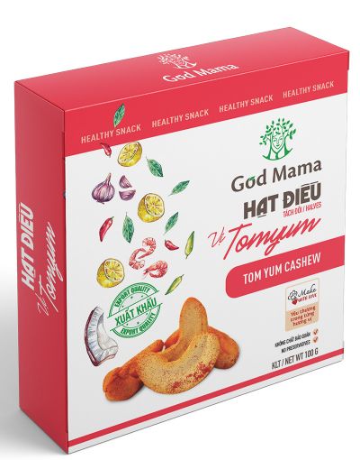 HẠT ĐIỀU VỊ TOMYUM - HỘP GIẤY CAO CẤP - 100gr