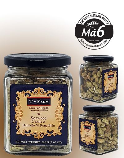 HẠT ĐIỀU RANG VỊ RONG BIỂN T-FARM - KEO THỦY TINH 200GR
