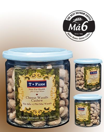 HẠT ĐIỀU RANG VỊ PHÔ MAI WASABI T-FARM - HỘP 200GR