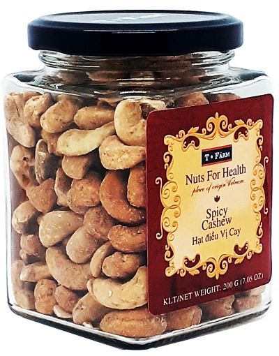 HẠT ĐIỀU RANG VỊ CAY T-FARM - KEO THỦY TINH 200GR